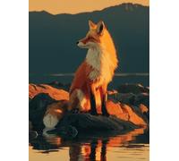 5D Diamond Painting Sunset, Diamond Painting Adultos Zorro, Cuadro Diamante Accesorios Kits, DIY Dibujos con Diamantes Art Kit Manualidades Adultos, Primavera Decoracion, Regalo Mujer, 50x70cm 1-2287