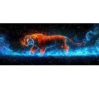 5D Diamond Painting Tigre Diamond Painting Adultos, Dibujos con Diamantes SueñO Cuadro Diamantes DIY Completo Redondo Rhinestone Punto de Cruz Diamante Bordado para Decoracion Hogar 40x80cm -hjw2604NU