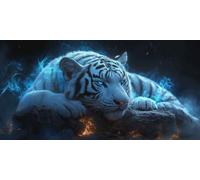 5D Diamond Painting Tigre Diamond Painting Adultos, Pintura Diamante Animal Punto de Cruz Diamante DIY Manualidades Adultos Principiante para Decoracion Hogar Pared, Regalo Mujer 40x80 cm -bby2603JP