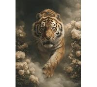 5D Diamond Painting Tigre, Flor Diamond Painting Adultos, DIY Cuadro Diamante Accesorios, 5D Dibujos con Diamantes Art Kit Manualidades Adultos, Regalo Mujer, Otoño Decoracion Hogar, 60x90cm F-6738