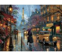 5D Diamond Painting Torre Eiffel Diamond Painting Adultos, Calle DIY Manualidades Adultos Kit Punto de Cruz, Cuadro Diamantes Artesanía, Pintura de Diamante para Decoración Hogar Regalo 50x65cm W-7758