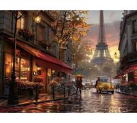 5D Diamond Painting Torre Eiffel Diamond Painting Adultos, Paisaje DIY Manualidades Adultos Kit Punto de Cruz, Cuadro Diamantes Artesanía, Pintura de Diamante para Decoración Hogar 50x65cm 4-5880