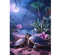 5D Diamond Painting Tortuga Marina Diamond Painting Adultos Flor Manualidades Adultos Dibujos Con Diamantes DIY Strass Round Full Drill Punto de Cruz Kit Completo Decoración Hogar, 80x120cm 8-E187K