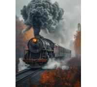 5D Diamond Painting Tren Diamond Painting Adultos Paisaje Cuadro Diamantes Manualidades Adultos Punto De Cruz Kit Completo DIY Full Drill Cuadrado Diamante Pintura Decoración Hogar 70x100cm 6-N38F6