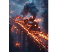 5D Diamond Painting Tren Diamond Painting Adultos Paisaje Cuadro Diamantes Manualidades Adultos Punto De Cruz Kit Completo DIY Full Drill Cuadrado Diamante Pintura Decoración Hogar 30x40cm M-W4879