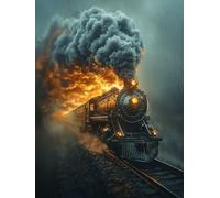 5D Diamond Painting Tren, Diamond Painting Kit Paisaje, Pintura Diamante Adultos Cuadro Diamantes Kit Bordado Principiantes DIY Round Full Drill Embroidery Kit Decorazioni Casa Pareti 70x100cm 1-42818