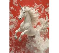 5D Diamond Painting Unicornio Diamond Painting Adultos Animal Dibujos Con Diamantes Manualidades Adultos DIY Full Drill Cuadrado Punto de Cruz Kit Completo para Decoración Hogar, Regalo 30x40cm 9-VL83