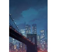5D Diamond Painting Vista Nocturna, Diamond Painting Adultos Puente De Brooklyn, Cuadro Diamante Accesorios Kits, DIY Dibujos con Diamantes Art Kit Manualidades Adultos, Primavera Deco, 60x90cm 2-9805