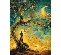 5D Diamond Painting Zen, Diamond Painting Adultos áRbol, DIY Manualidades Adultos Kit Punto de Cruz, Cuadro Diamantes Rhinestones Bordado Artesanías, para Decoración Hogar Regalo 20x30cm 9-3583