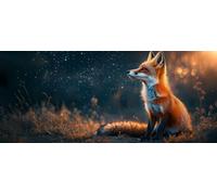 5D Diamond Painting Zorro Diamond Painting Adultos, Dibujos con Diamantes Animal Cuadro Diamantes DIY Completo Redondo Rhinestone Punto de Cruz Diamante Bordado, Decoracion Hogar 40x80cm -hjw26049M