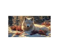 5D DIY Diamond Painting Adultos Lobo Pintura Diamante Pintar por Numeros Adultos Invierno, Full Drill Kit Bordado Diamond Painting Manualidades Niños, Decoracion Hogar Regalo Mujer 120x60 CM 2509-1408
