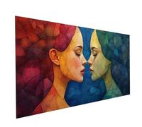 5D DIY Diamond Painting Beso, Diamond Painting Pintar por Numeros Adultos Mujer, Kit Bordado Cuadrado Full Drill Pintura Diamante 50x100cm, Kit Pintar Diamante como Decoracion Hogar Regalo Model-11052