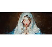 5D DIY Diamond Painting Kit Completo, Virgen María Pintura de Diamante, DIY Cristal Pintura de Diamante para Adultos, Kit de Pintura de Diamante para Adultos, Decoración de Pared Hogar 50x100cm h-815