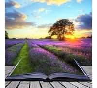 5D DIY Diamond Painting Kits,Campo de lavanda al atardecer Pintura de Diamantes Kit Completo para Adultos Niños Cristal Bordado de Punto de Cruz Artes Pintura para Hogar Oficina Decoración 30x30cm