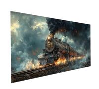 5D DIY Diamond Painting Tren, Diamond Painting Pintar por Numeros Adultos Paisaje, Kit Bordado Cuadrado Full Drill Pintura Diamante 100 x 200cm, Kit Pintar Diamante como Decoracion Hogar Model-13040