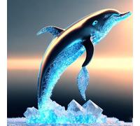 5D DIY Kit de Pintura Diamante, Diamond Dots, Delfines Bricolaje Diamond Painting taladro completo Cristal Bordado Artes kit de punto de cruz para Decoración de la pared del hogar 25x25cm W-200