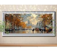 5D DIY Kit Pintura Diamante Berlín,Paisaje,Dibujos con Diamantes Cristal Punto de Cruz para Decoración Hogar,Diamond Painting Kit Completo,Puzzle Diamantes Manualidades para Adultos 100x250cm 59E-225