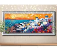 5D DIY Kit Pintura Diamante Costa,Paisaje,Dibujos con Diamantes Cristal Punto de Cruz para Decoración Hogar,Diamond Painting Kit Completo,Puzzle Diamantes Manualidades para Adultos 70x180cm 58Y-3101