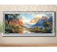 5D DIY Kit Pintura Diamante Paisaje,Cañón,Dibujos con Diamantes Cristal Punto de Cruz para Decoración Hogar,Diamond Painting Kit Completo,Puzzle Diamantes Manualidades para Adultos 70x140cm 58Y-2650
