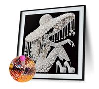 5D DIY Parcial Kit de pintura de diamantes de perforación especial parcial Dama elegante 30x30cm (CX296)