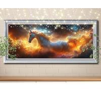 5D DIY Pintura de Diamante Nubes de colores,Unicornio,Punto de Cruz Diamond Painting para Adultos,Cuadro de Diamantes con Rhinestones para Decoración Hogar,Pintar con Diamantes (50x125cm) 59E-412
