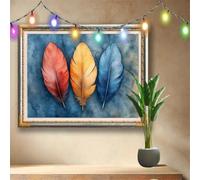 5D DIY Pintura de Diamante Paisaje,Kit Completo de Diamond Painting para Adultos y Niños,Plumas Arte de Diamante con Taladro Completo,Bordado de Diamantes para Decoración del Hogar 107x80cm 58F-1487