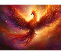 5D DIY Pintura de Diamante para Adultos Ave Fénix Diamond Painting Kit Completo, Pintura Diamante Bordado Kit Cristal Cuadros Diamantes Pintar con Numeros para Decoración de Pared 90x60cm k-494