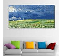 5D diy pintura diamante,Bricolaje Diamond Painting taladro completo Cristal diamante Bordado Pinturas Artes kit de punto de cruz para Decor de la pared ,Campo de trigo bajo nubes de tormenta 70x35cm