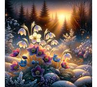 5D Flor Brillante Diamond Painting Kit Completo,diamond painting Art kit para Adultos,DIY Square Cristal Pintura de Diamante Bordado Punto de Cruz Manualidades Hogar para Decoración Hogar 50x50cm