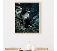 5D Flor Diamond Painting, Gato Diamond Painting Kit Completo, Manualidades Adultos DIY Cristal Pintura De Diamante Para, Paint Para Decor De Pared Del Hogar, Regalos Femeninos 60x90CM PjY4573 M-H