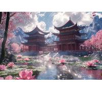 5D Flores De Cerezo Diamond Painting Adultos Kit, DIY Paisajes Pintura de Diamantes, Diamond Painting Niños Kit, Pintura De Diamante Manualidades a mano Para Decoración Del Hogar 100x120cm -38006