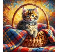 5D Gato de la manta Diamond Painting Kit Completo,diamond painting Art kit para Adultos,DIY Square Cristal Pintura de Diamante Bordado Punto de Cruz Manualidades Hogar para Decoración Hogar 30x30cm