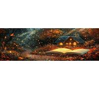 5D Grande Diamond Painting 20 x 60 cm, DIY Manualidades Adultos Pintura de Diamantes, Diamond Art Cuadros, Punto Cruz Bordado Cristal, Estrás, Manualidades para Decoración, Cabaña Bosque TU0N-14