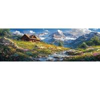 5D Grande Diamond Painting 20 x 60 cm, DIY Manualidades Adultos Pintura de Diamantes, Diamond Art Cuadros, Punto Cruz Bordado Cristal, Estrás, Manualidades Decor, Cabaña Montañas Nevadas TU0N-76