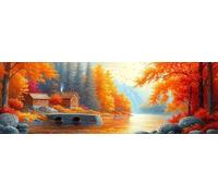 5D Grande Diamond Painting 50 x 150 cm, DIY Manualidades Adultos Pintura de Diamantes, Diamond Art Cuadros, Punto Cruz Bordado Cristal, Estrás, Manualidades Decoración, Cabaña Paisaje TU0N-165