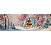 5D Grande Diamond Painting 80 x 240 cm, DIY Manualidades Adultos Pintura de Diamantes, Diamond Art Cuadros, Punto Cruz Bordado Cristal, Estrás, Manualidades Decor, Paisaje Nevado Cabaña TU0N-20
