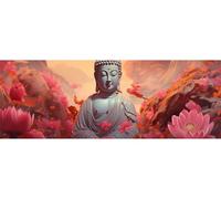 5D Kit Completo Pintura de Diamantes Flor De Buda Grande 5D Diamond Art Mosaico Artesanía Kit, 5D Diamond Painting Pedrería Diamond Painting Accesorios Kit para Decor Hogar 45x130 cm/18x51 Inch M-414