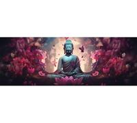 5D Kit Completo Pintura de Diamantes Flor De Buda Grande Diamond Art Mosaico Artesanía Kit, 5D Diamond Painting Pedrería Diamond Painting Accesorios Kit, para Decor Hogar 95x280 cm/38x111 Inch M-412