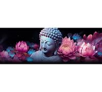 5D Kit Completo Pintura de Diamantes Flor De Buda Grande Diamond Art Mosaico Artesanía Kit, 5D Diamond Painting con Pedrería Diamond Painting Accesorios Kit para Decor Hogar 25x70 cm/10x28 Inch M-411