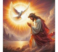5D Kit de Diamond Painting para Adultos Cuadro de Jesús Orando,DIY Cuadros de Diamantes,Arte Religioso con Diamantes para Decoración de Pared,Cuadro con Diamantes Completo para Principiantes(30x30cm)