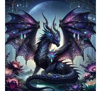5D Kit de Pintura Diamante Completo dragón, Pintura Diamante para Adultos y Niños, Cuadro Diamante Completo DIY con Diamantes de, Kit de Pintura de Diamantes para Decoración del Hogar (30x30cm)