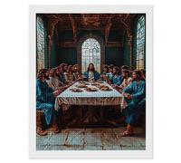 5D La última cena Diamond Painting, Diamond Painting Kit Completo, Manualidades Adultos DIY Cristal Pintura De Diamante Bordado de Punto de Cruz, Para Decoración De Pared Del Hogar 35x50cm O-888