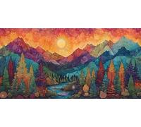 5D Montañas de colores Diamond Painting, Diamonds Painting Kit Completo, Diamond Art Kit Manualidades Adultos DIY Cristal Pintura De Diamante, Paintings Para Decoración De Pared Del Hogar 70x140cm b60