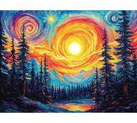 5D Montañas estrelladas Diamond Painting, Diamond Painting Kit Completo, Diamond Art Kit Manualidades Adultos DIY Cristal Pintura De Diamante Para, Paintings Para Decor De Pared Del Hogar 60x80cm Z992