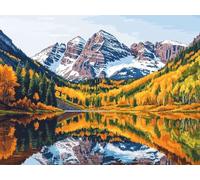 5D Montañas, Lagos y amarres Diamond Painting, Diamond Painting Kit Completo, Diamond Art Kit Manualidades Adultos DIY Cristal Pintura De Diamante Para, Para Decor De Pared Del Hogar 40x50 cm Z-812