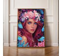 5D Mujer Flor Diamond Painting, Diamond Painting Kit Completo, Manualidades Adultos DIY Cristal Pintura De Diamante Para, Paining Para Decor De Pared Del Hogar, Regalos 80x110cm PjY9380 I-L