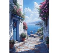 5D Océano Diamond Painting Adultos, Paisajes Pintura de Diamante Adultos Kit, Bricolaje Diamond Art Manualidades Kits, Dibujo de Diamantes Kit Completo, para Decoración de Hogar, 30x40cm -2937