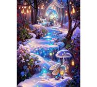 5D país de las hadas de la jungla Diamond Painting Kit Completo,Diamond Art Kit para Adultos,DIY Square Rhinestones Bordado Punto Pintura de Cruz Diamantes Manualidades para Decoración Hogar 80x100 cm
