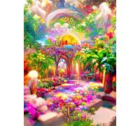 5D País de las Maravillas Colorido Diamond Painting Kit Completo,Diamond Art Kit para Adultos,DIY Square Rhinestones Bordado Punto Pintura de Cruz Diamantes Manualidades para Decor Hogar 100x130 cm