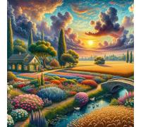 5D Paisaje de la cosecha Diamond Painting Kit Completo,diamond painting Art kit para Adultos,DIY Square Cristal Pintura de Diamante Bordado Punto de Cruz Manualidades Hogar para Decor Hogar 30x30cm